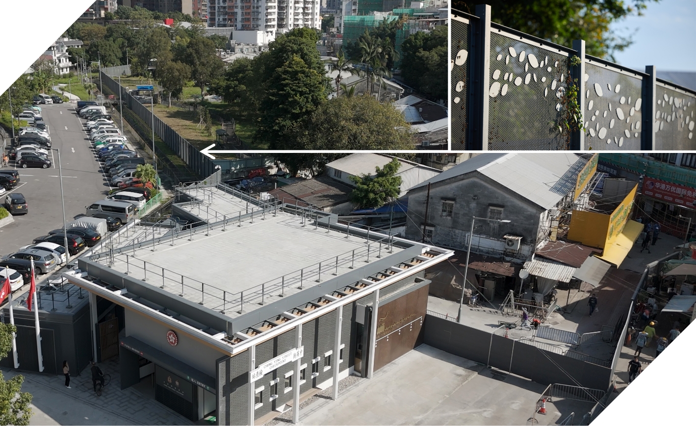 菜園角地區安裝了邊界圍欄，以加強邊境安全。