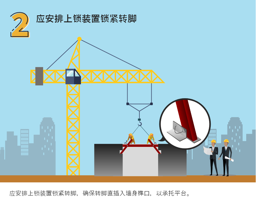 应安排上锁装置锁紧转脚