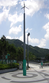 An example of horizontal-axis wind turbine.