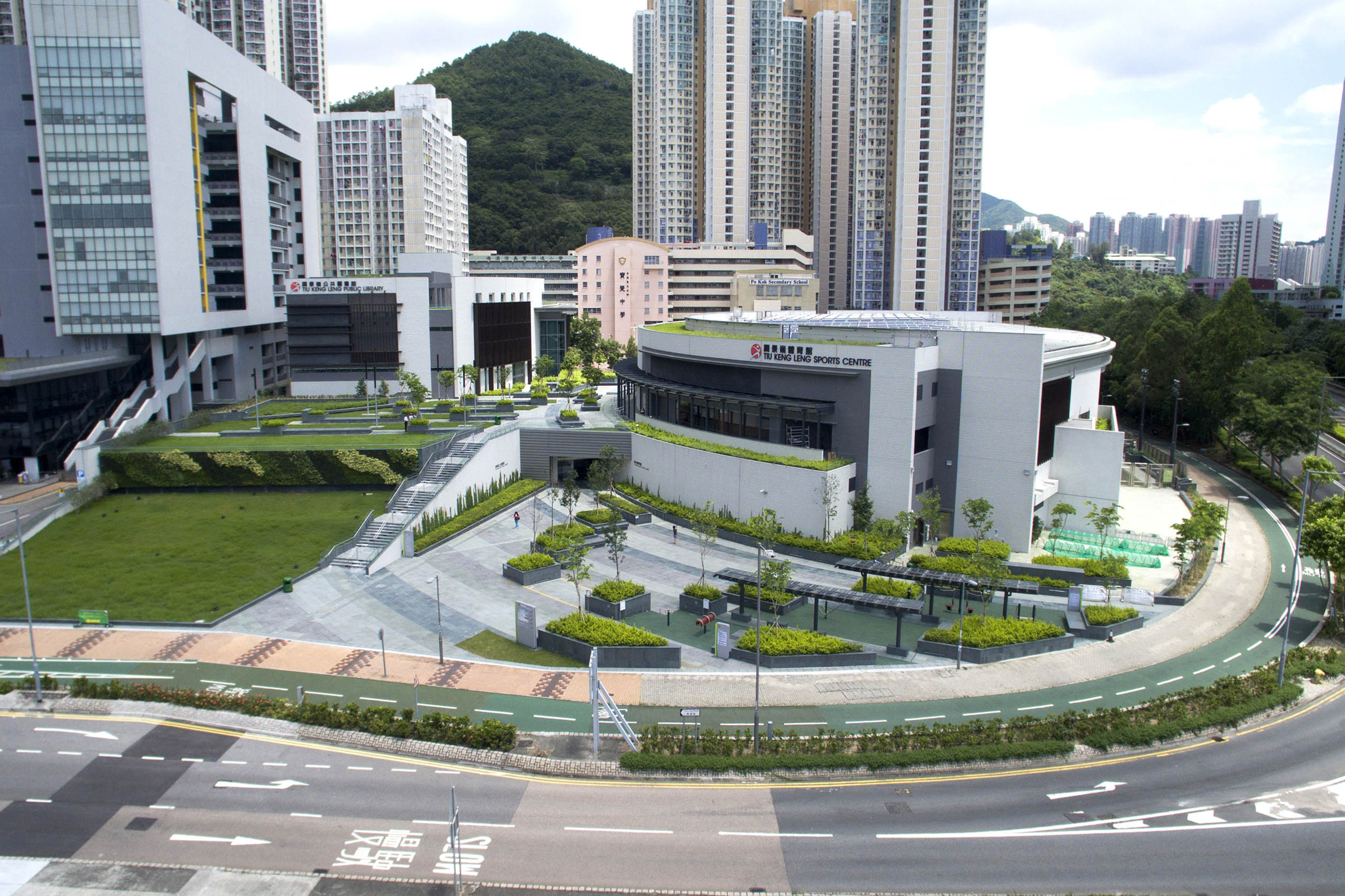 District Open Space, Sports Centre & Library at Area 74, TKO (Now name as Tiu Keng Leng Sports Centre . Tiu Keng Leng Public Library)