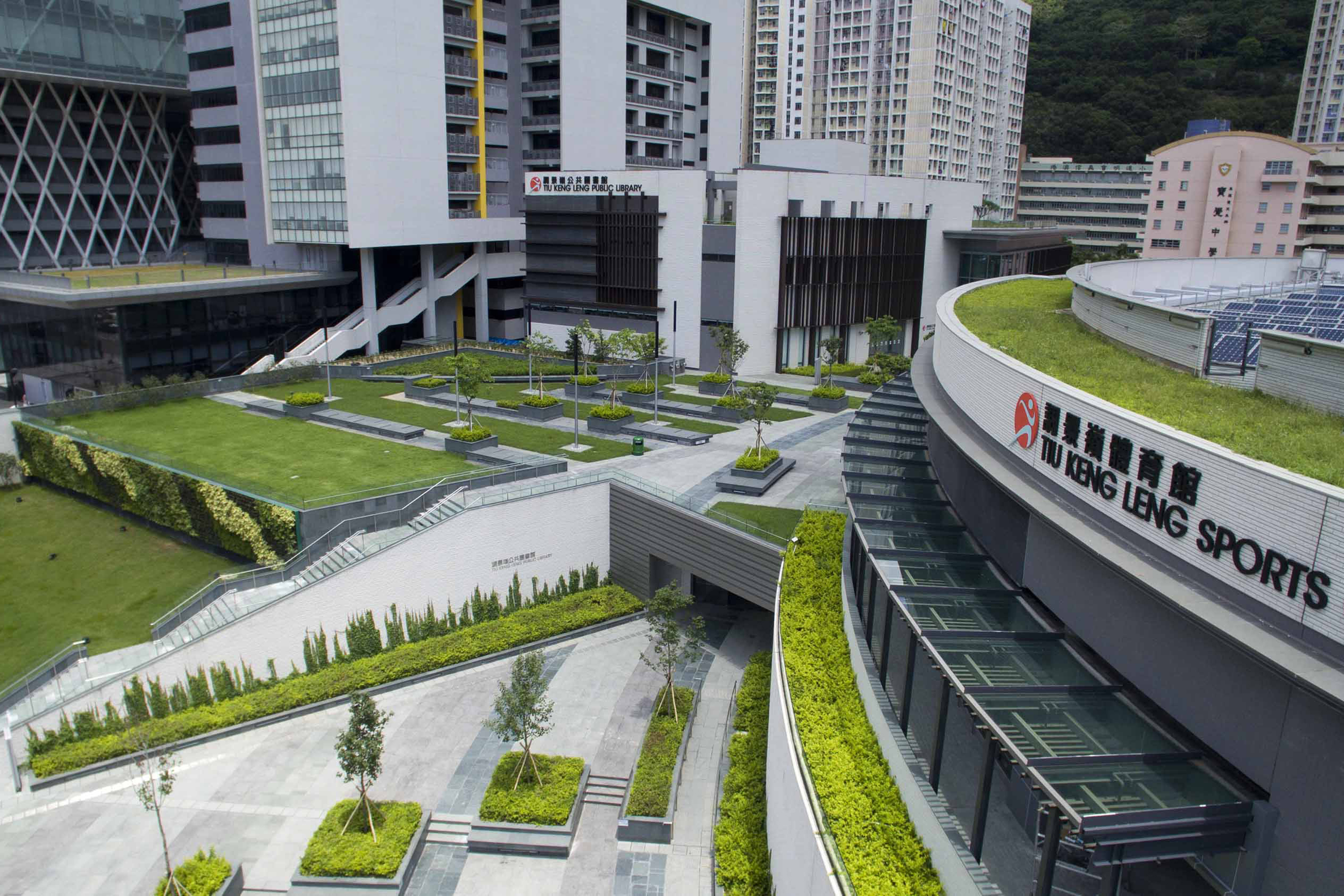 District Open Space, Sports Centre & Library at Area 74, TKO (Now name as Tiu Keng Leng Sports Centre . Tiu Keng Leng Public Library)